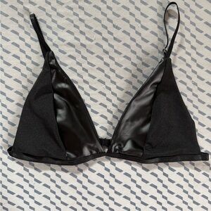 Othr Black Satin-Panel Triangle Bralette